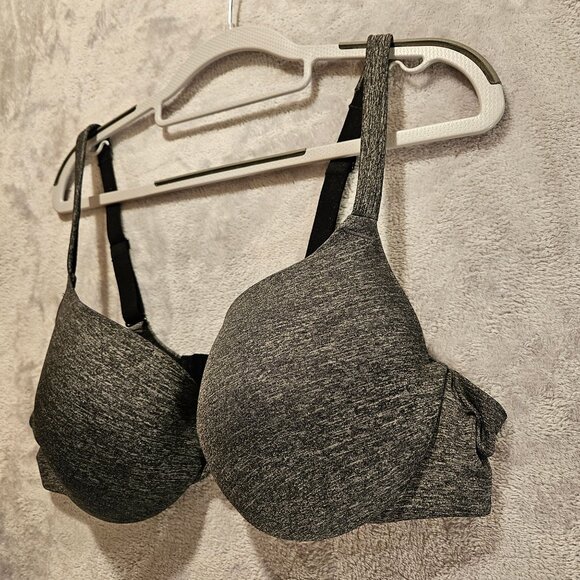 Cacique bra womans 40C True embrace T-Shirt  Grey Black underwire padded - Picture 4 of 11